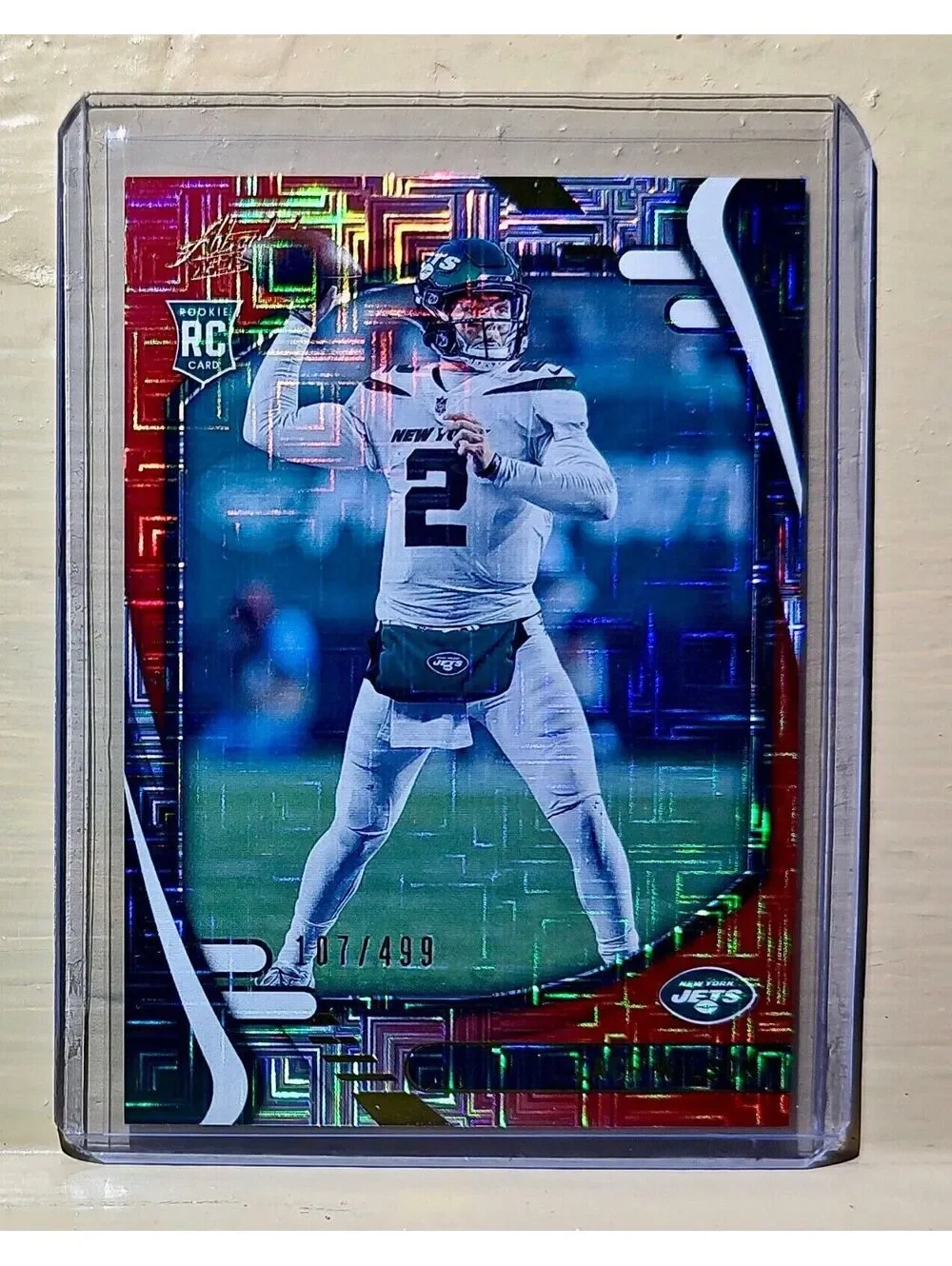 Zach Wilson 2021 Panini NFL Absolute Red Squares #102 Rookie Card Jets #107/499